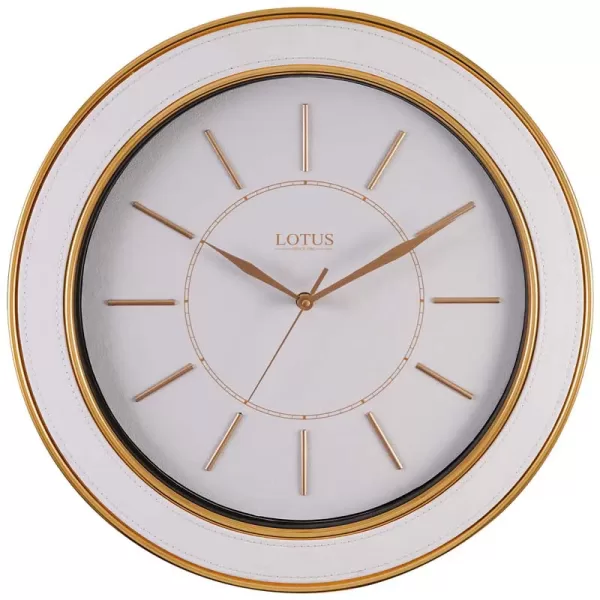 ساعت دیواری لوتوس LC 2205 فلزی مدل LYON رنگ WHITE/GOLD