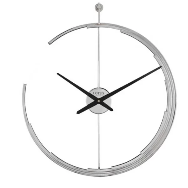 ساعت دیواری فلزی لوتوس رنگ سیلور مدل کارل M-18026
