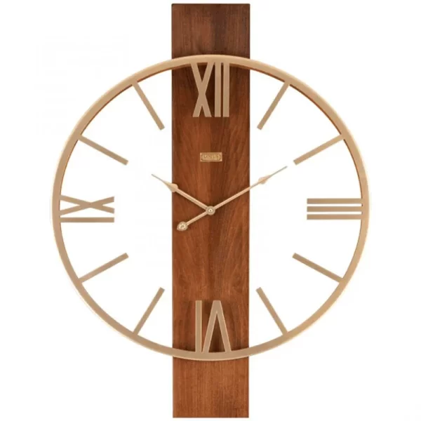 ساعت دیواری چوبی لوتوس رنگ قهوه ای گردویی مدل وینی لند WM-20141