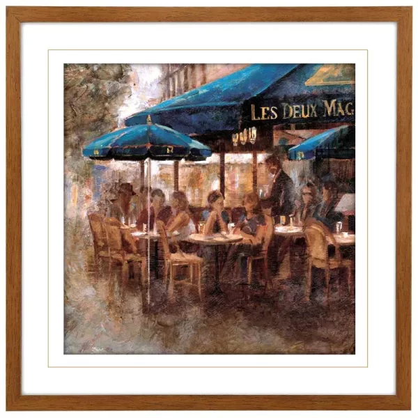 تابلو لوتوس مدرن کافه دو مگو LES DEUX MAGOTS CAFE-WH-BR-B